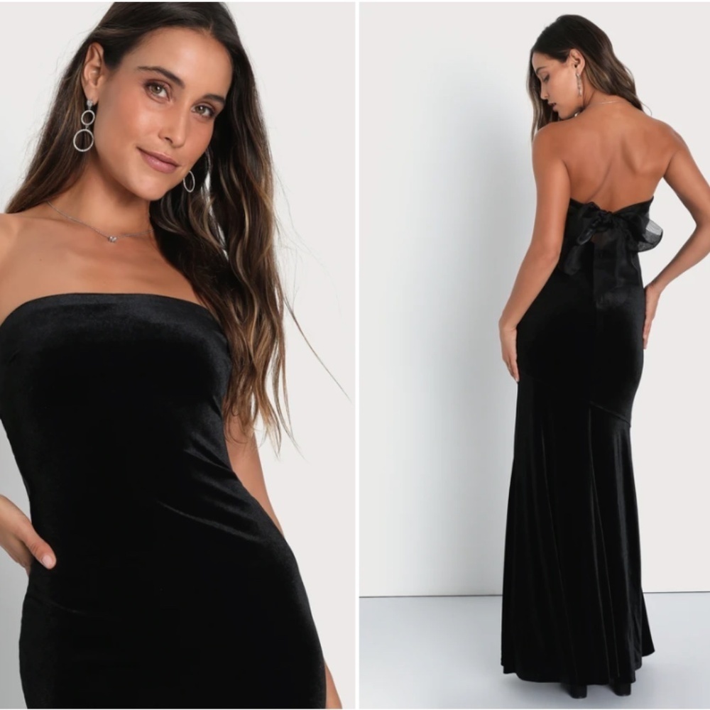 Lulus Chic Prom Wedding Holiday Sexy Elegant Vixen Velvet Cocktail Maxi View 3